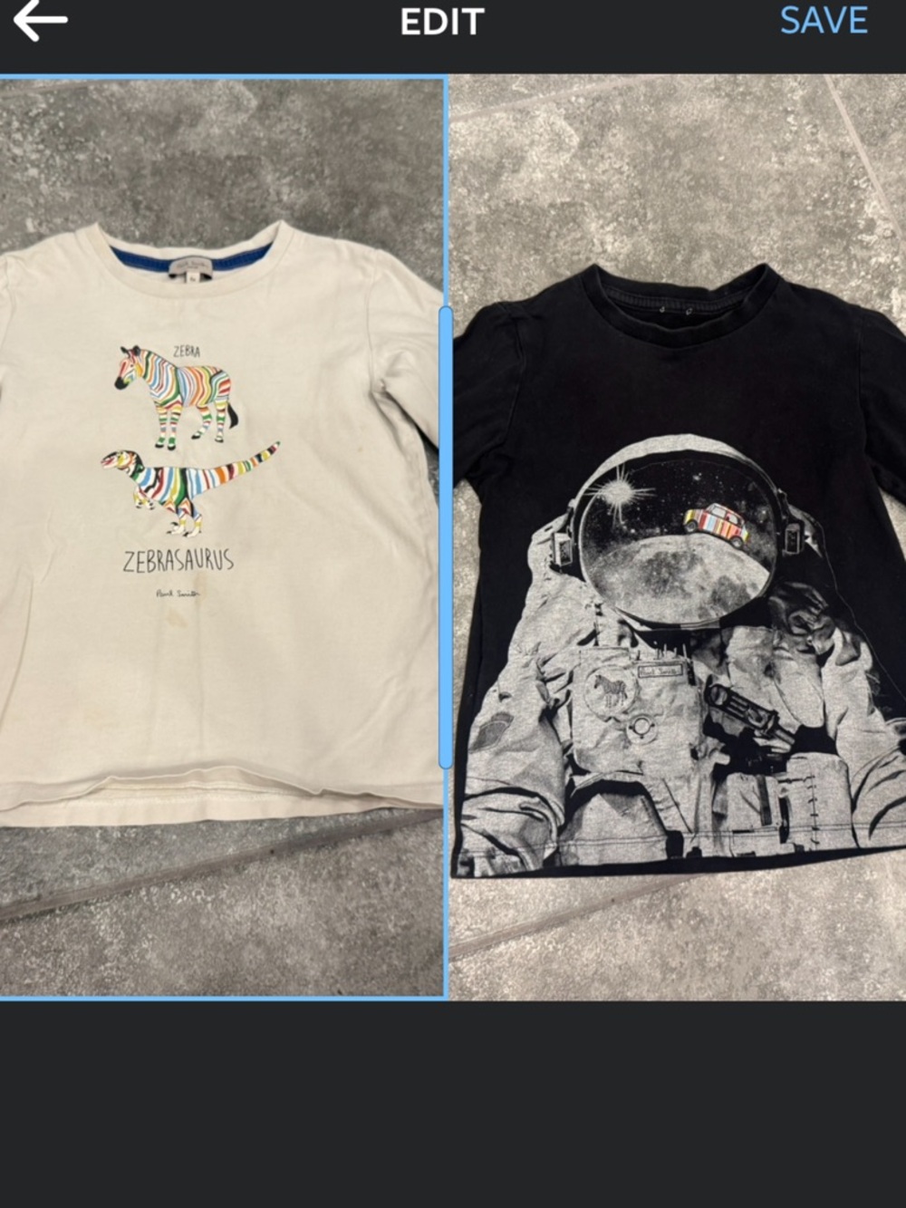 Paul Smith Junior black white zebra astronaut long sleeves cotton kid size 6